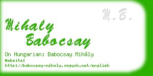 mihaly babocsay business card
