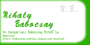mihaly babocsay business card